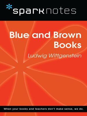 cover image of Blue and Brown Books (SparkNotes Philosophy Guide)
